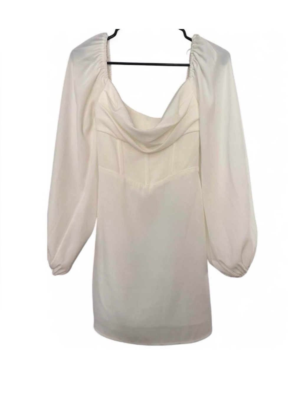 Princess Polly White Long-Sleeve Mini Dress